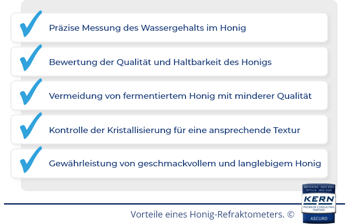 Alle Vorteile eines Honigrefraktometers in der Übersicht.